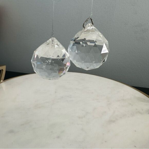 Feng Shui Faceted Crystal Ball Rainbow Prism Hanging Sun Catcher 2” Spheres Set - Picture 13 of 15